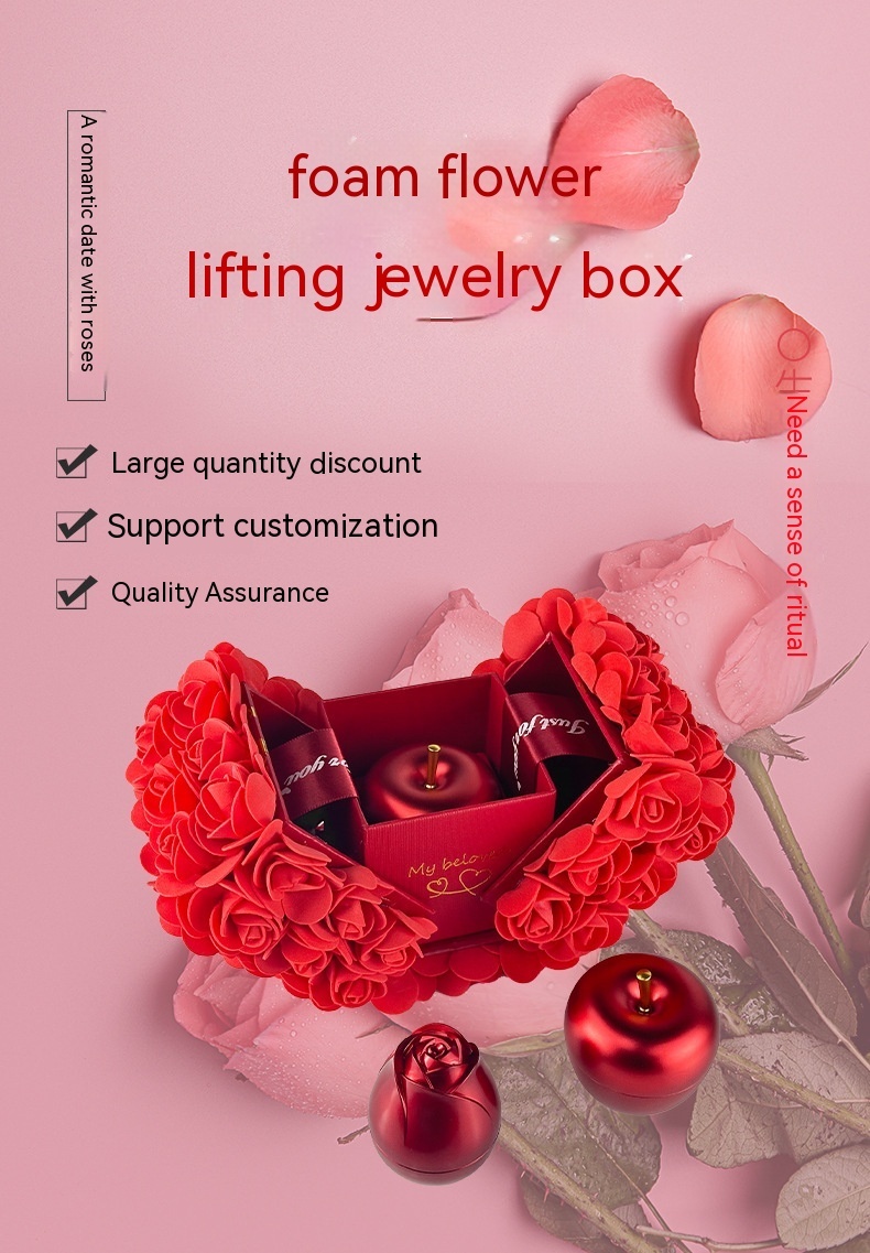 Valentines Day Gift Soap Rose Gift Box Crystal Pendant Necklace Eternal Flower Jewelry Box Set Wedding Birthday Gift For Girlfriend - Image 8