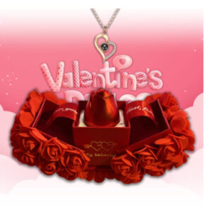 Valentines Day Gift Soap Rose Gift Box Crystal Pendant Necklace Eternal Flower Jewelry Box Set Wedding Birthday Gift For Girlfriend