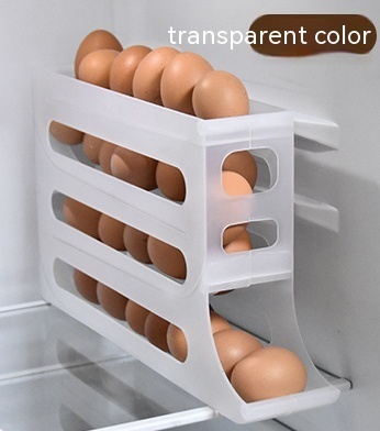 Refrigerator 4-Layer Automatic Egg Roller Sliding Egg Tray Refrigerator Side Door Large Capacity Holder Egg Storage Box Kitchen Gadgets - Image 4