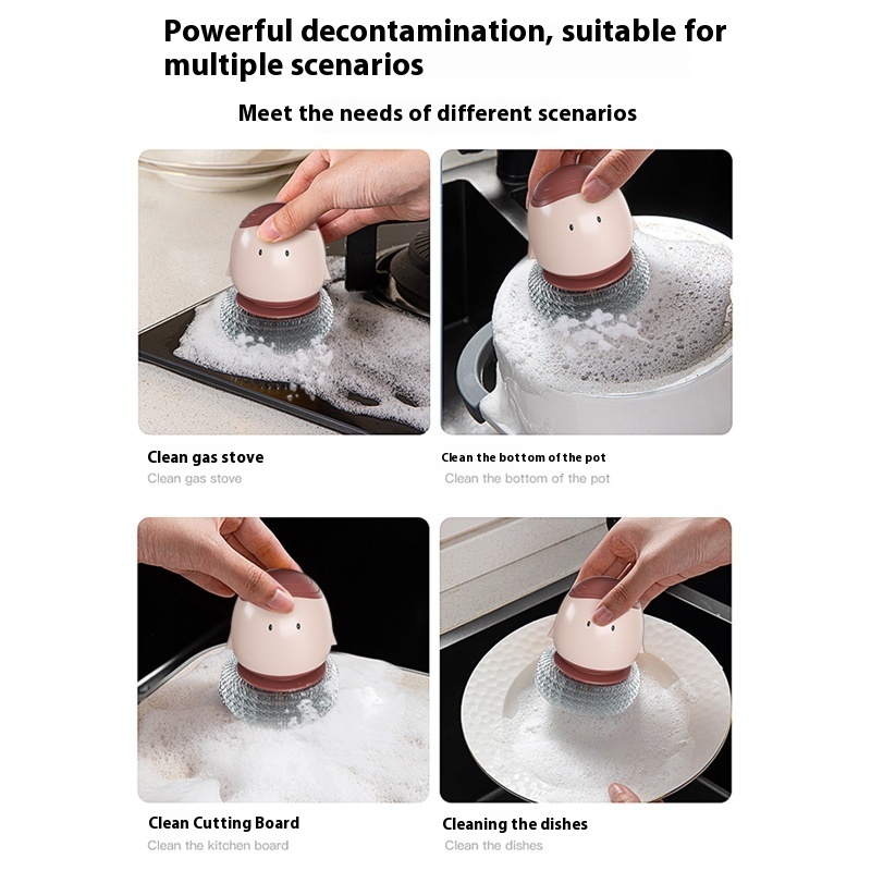 Automatic Liquid Filling Dishwashing Brush Kitchen Dish Brush - Image 5