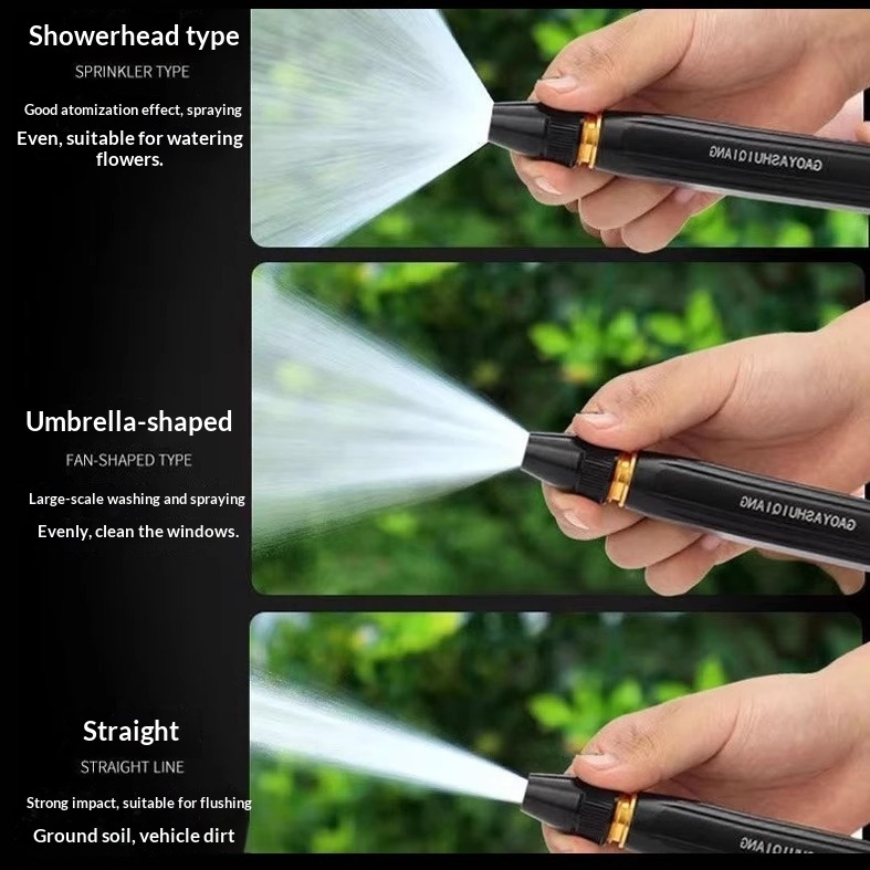 Portable High Pressure Washing Water Gun Car Wash Nozzle Adjustable Nipple Type Direct Spray Home Garden Shower Watering Hose - Image 6