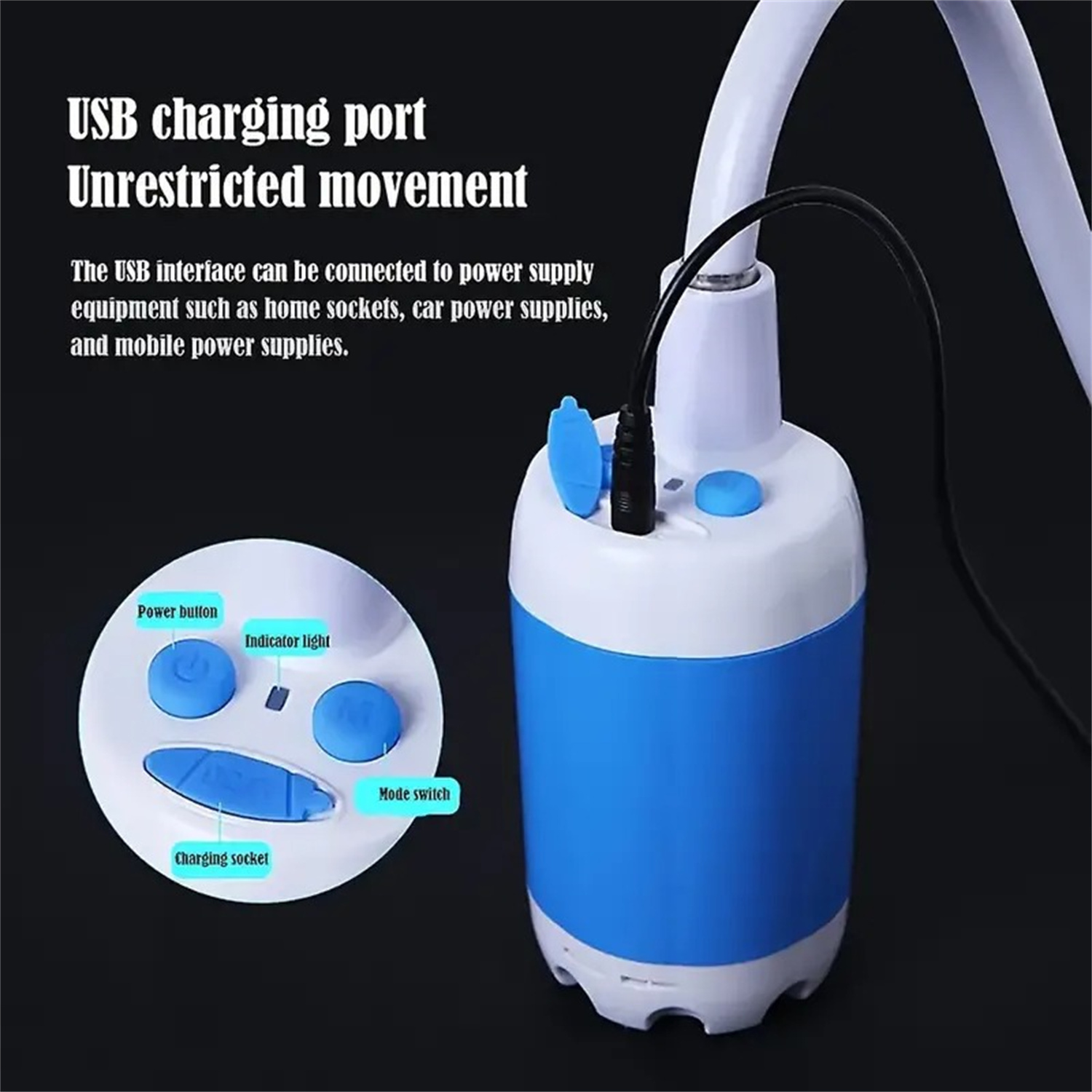 Outdoor Camping Shower Portable Electric Shower Gadgets Waterproof 5000mAh Rechargeable Battery Powered For Hiking Traveling - Image 7