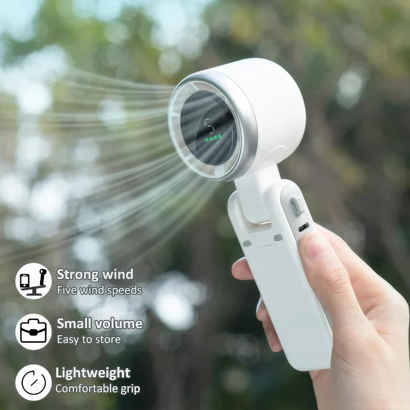 Hanging Neck Outdoor 180 Degree Folding Desktop Mini Fan Hand-held Folding High-speed Powerful Turbo Fan - Image 6