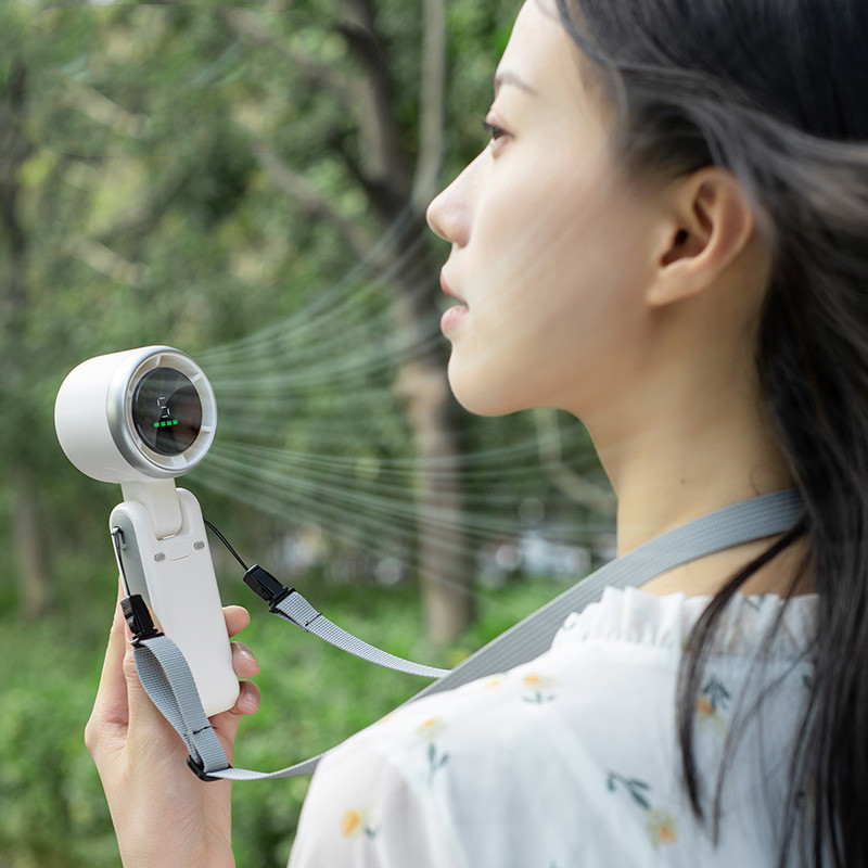 Hanging Neck Outdoor 180 Degree Folding Desktop Mini Fan Hand-held Folding High-speed Powerful Turbo Fan - Image 5